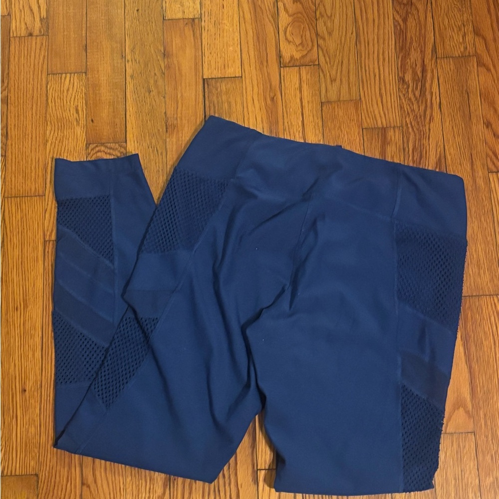 90 Degree By Reflex Blue Mesh Panel Leggings